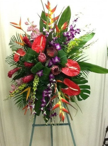 Tropical Sunset Remembrance Standing Spray