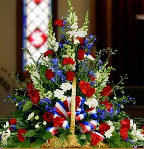 Red, White, and Blue Basket Arrangement