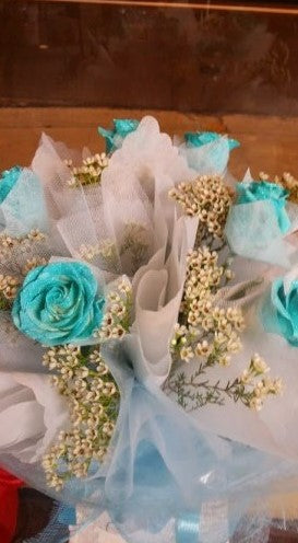 Blue Glitter Roses