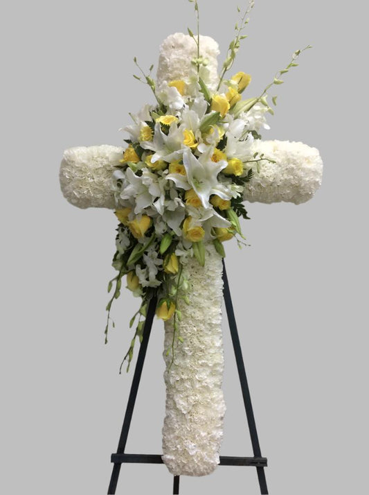 White Peaceful with Yellow Enlight Cross