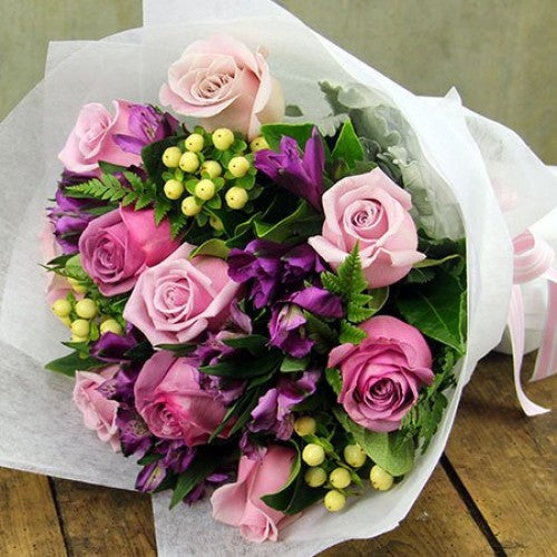 Pretty Purple Wrap Bouquet