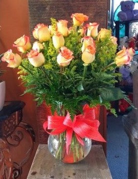 Yellow Roses with Red Tip