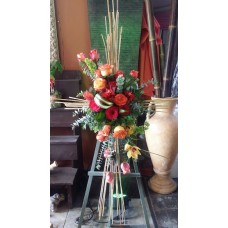 Bamboo Cross with Roses