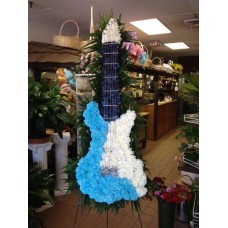 Blue and White Guitar Standing Spray