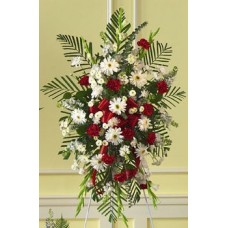 White and Red Rose Standing Spray